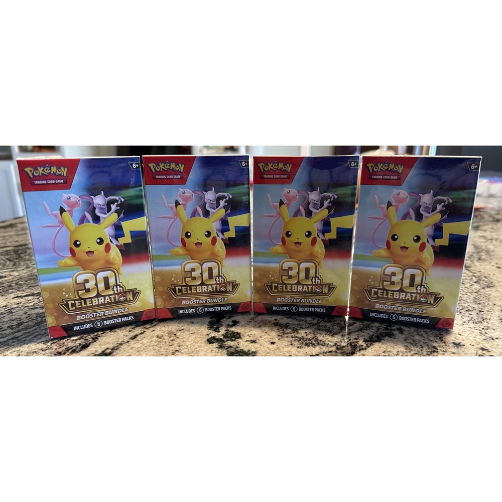 4x Pokemon TCG 30th Celebration Booster Bundle Sealed New
